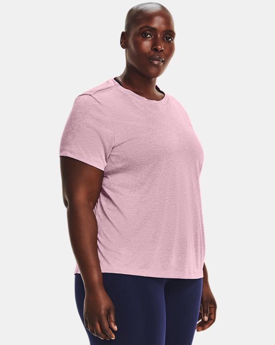 Women's UA Tech™ Twist Short Sleeve, Pink, pdpMainDesktop image number 0